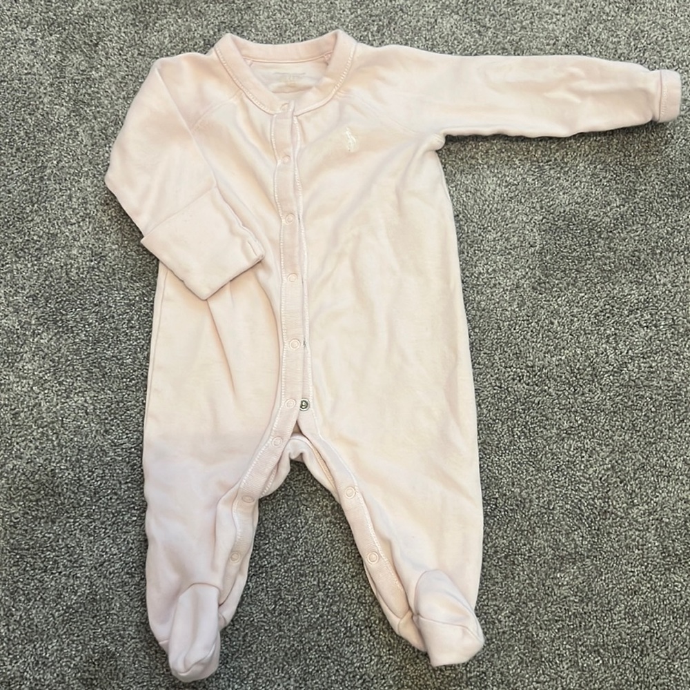 Ralph Lauren Polo 0-3M onesie light pink